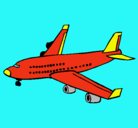 Dibujo Avión de pasajeros pintado por coop