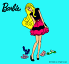 Dibujo Barbie y su colección de zapatos pintado por ronki