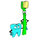 Dibujo Muela y cepillo de dientes pintado por FABIAN5555