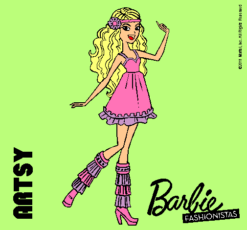 Dibujo Barbie Fashionista 1 pintado por lari