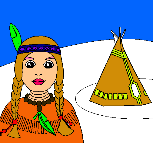 Dibujo India y tepee pintado por GolitoMax