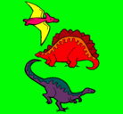Dibujo Tres clases de dinosaurios pintado por hectorhector