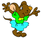 Dibujo Rata con vestido pintado por ratina