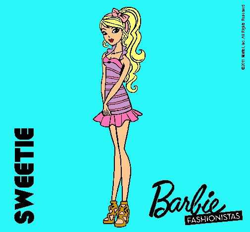 Dibujo Barbie Fashionista 6 pintado por cloe22