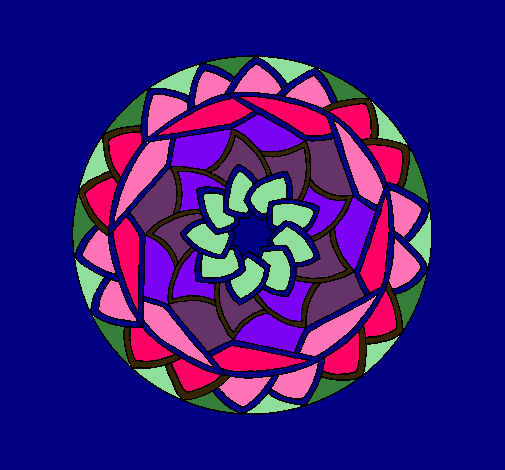 Dibujo Mandala 1 pintado por blanca