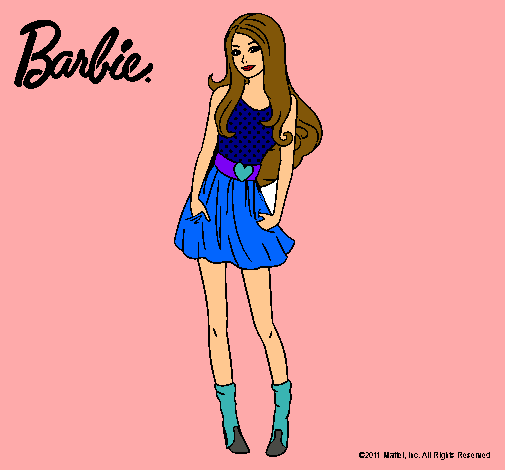 Dibujo Barbie veraniega pintado por vella