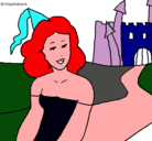 Dibujo Princesa y castillo pintado por randall