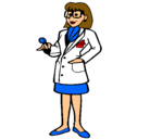 Dibujo Doctora con gafas pintado por enfermera