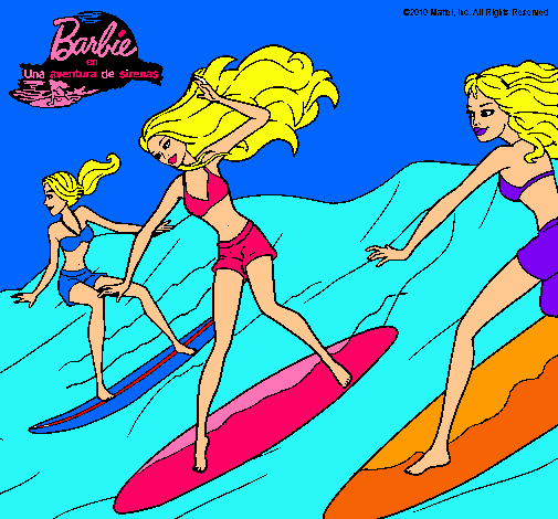 Dibujo Barbie de nuevo con sus amigas pintado por rocio1