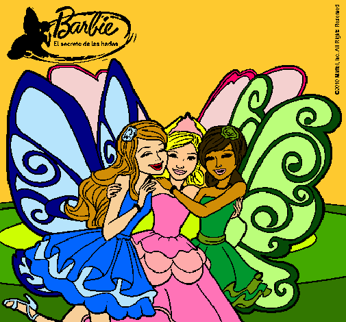 Dibujo Barbie y sus amigas en hadas pintado por Saara07
