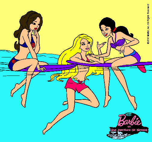 Dibujo Barbie y sus amigas pintado por MichelleGR