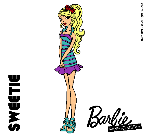 Dibujo Barbie Fashionista 6 pintado por mika23