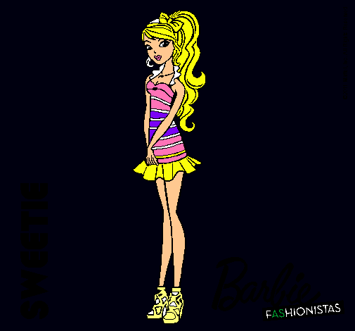 Dibujo Barbie Fashionista 6 pintado por britt