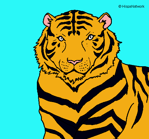 Dibujo Tigre pintado por cruz