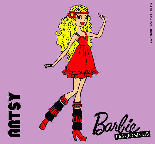 Dibujo Barbie Fashionista 1 pintado por adrrea