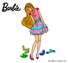 Dibujo Barbie y su colección de zapatos pintado por tonina