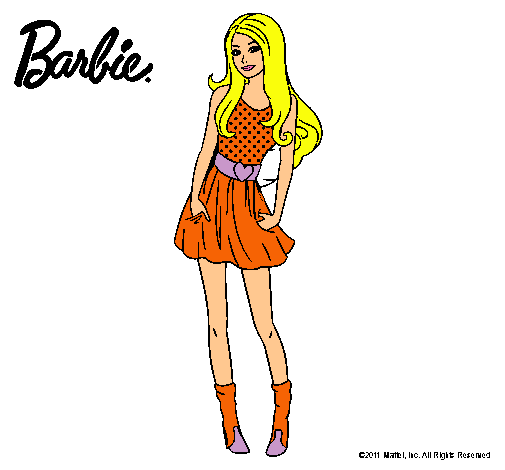 Dibujo Barbie veraniega pintado por corin