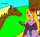 Dibujo Princesa y caballo pintado por livehorses
