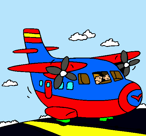 Dibujo Avión despegando pintado por Alex9