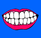 Dibujo Boca y dientes pintado por tooth86