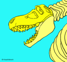 Dibujo Esqueleto tiranosaurio rex pintado por JONATAN