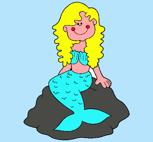 Dibujo Sirena sentada en una roca pintado por juanfelipe