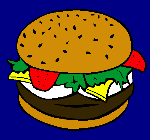 Dibujo Hamburguesa completa pintado por anajackson