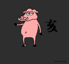 Dibujo Cerdo  pintado por cerdo