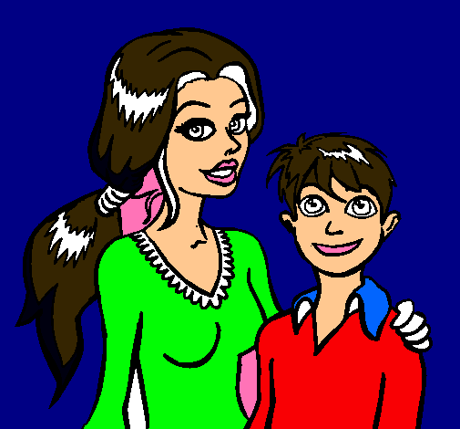 Dibujo Madre e hijo  pintado por julianba