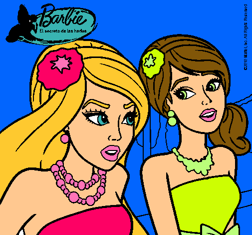 Dibujo Barbie y su amiga pintado por terenoa2