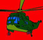 Dibujo Helicóptero al rescate pintado por GUERRA