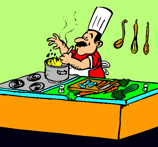 Cocinero en la cocina