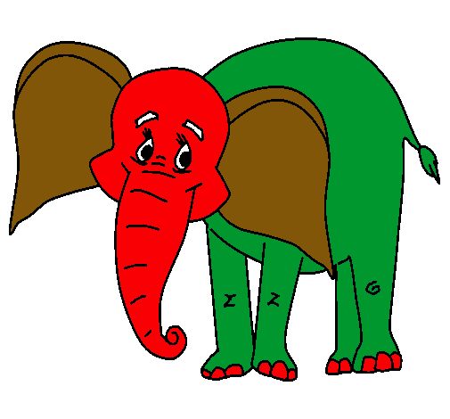 Dibujo Elefante feliz pintado por lucydead
