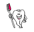 Dibujo Muela y cepillo de dientes pintado por zajaira