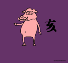 Dibujo Cerdo  pintado por kerenaa