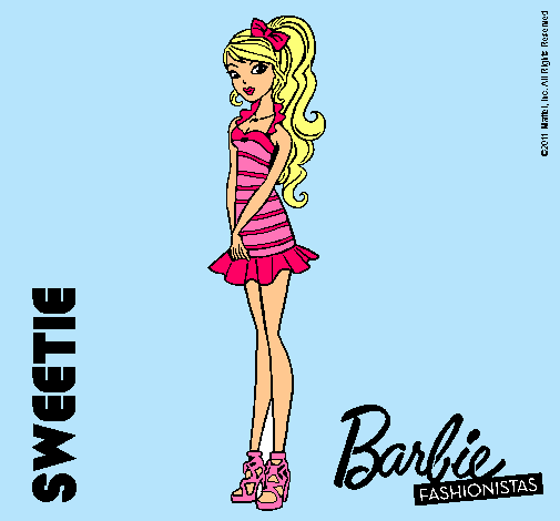 Dibujo Barbie Fashionista 6 pintado por aroha