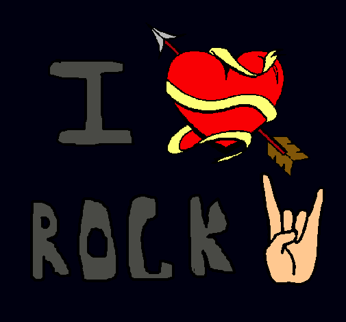 Dibujo I love rock pintado por JazStarkey