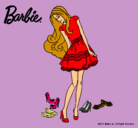 Dibujo Barbie y su colección de zapatos pintado por merari