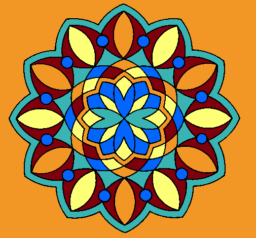 Dibujo Mandala 3 pintado por blanca