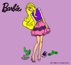 Dibujo Barbie y su colección de zapatos pintado por alfo