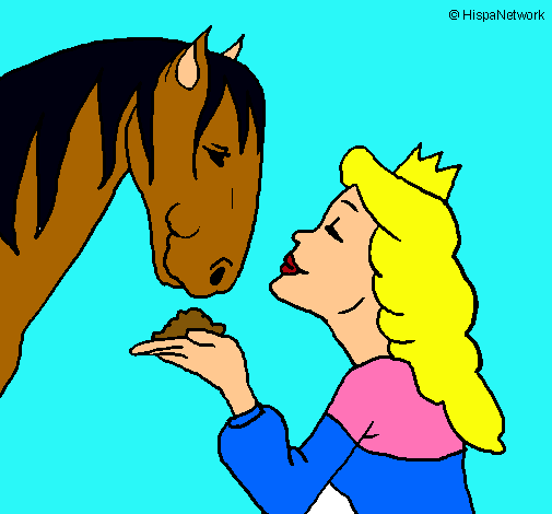 Dibujo Princesa y caballo pintado por nicopint