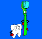 Dibujo Muela y cepillo de dientes pintado por manuuelasggr