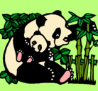 Dibujo Mama panda pintado por DibuGothel