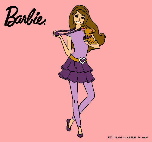 Dibujo Barbie y su mascota pintado por terenoa2