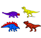 Dibujo Dinosaurios de tierra pintado por hombre 