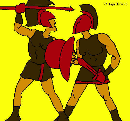 Dibujo Lucha de gladiadores pintado por Pantaraya