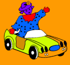 Dibujo Muñeca en coche descapotable pintado por jisella