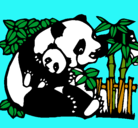 Dibujo Mama panda pintado por marinjolos