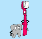 Dibujo Muela y cepillo de dientes pintado por avatar