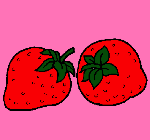 Dibujo fresas pintado por arancha